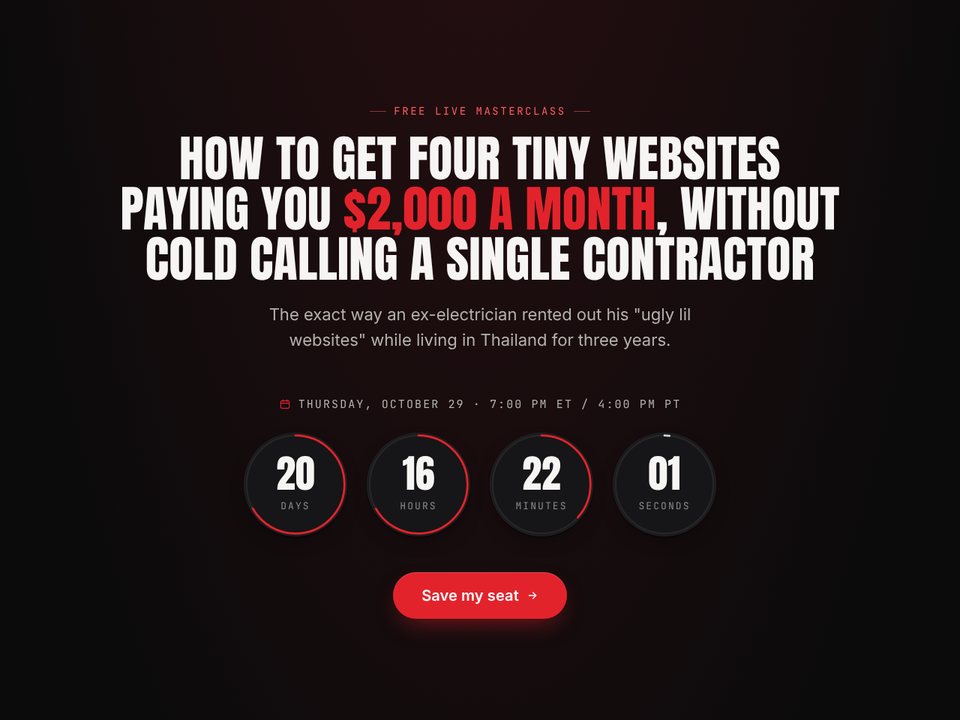 Registration page preview